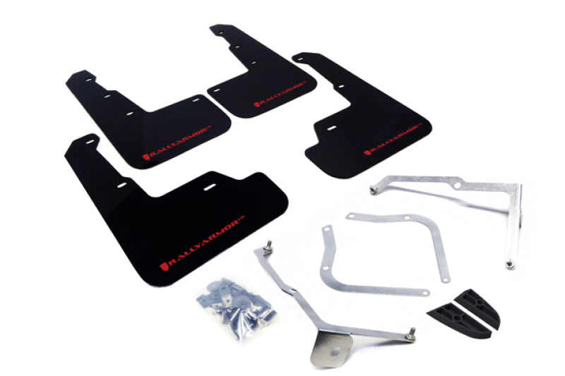 Rally Armor Black Mud Flap Red Logo Subaru WRX / STI Sedan 2015-2021