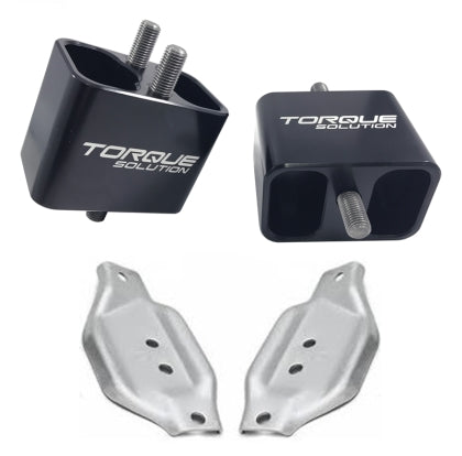Torque Solution Solid Billet Engine Mounts w/ Plates Subaru WRX 2002-2014 / STI 2004-2021 | TS-SU-200SB-PL