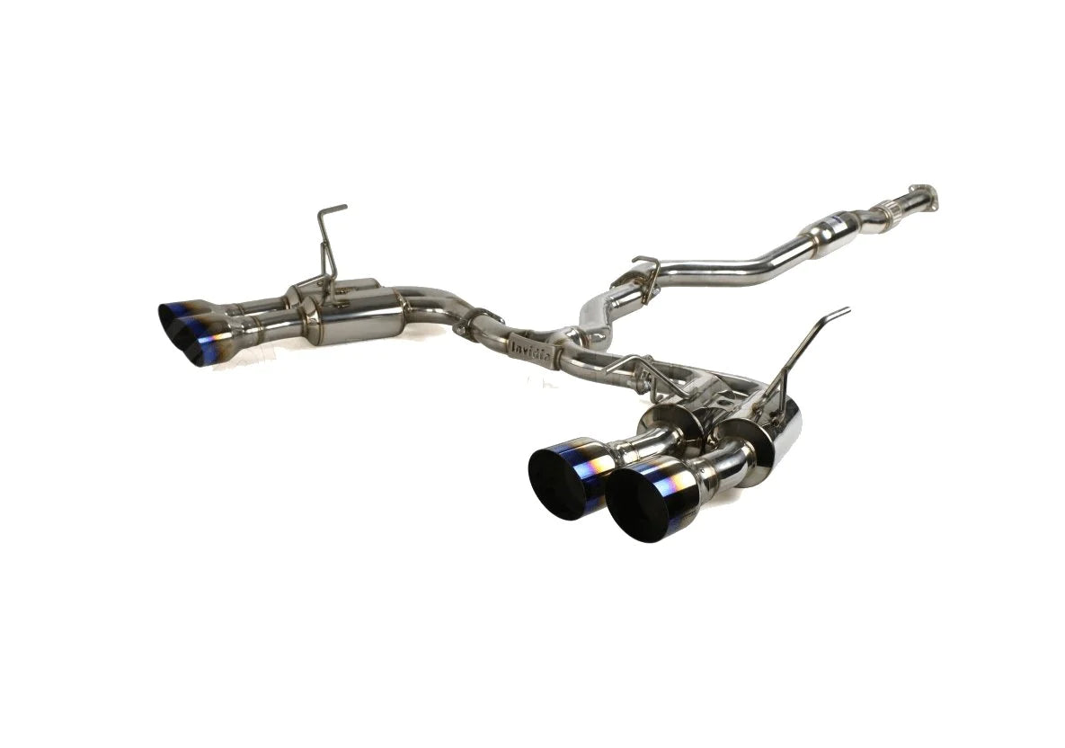 Invidia R400 Gemini Single Layer Quad Titanium Tip Cat Back Exhaust Subaru WRX / STI 2015-2021 | HS15STIGM4ST